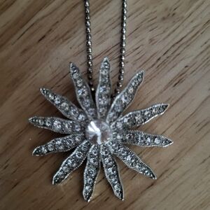 Elegant Silver Floral Pendant Necklace From Bebe